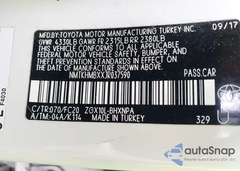 2018 Toyota C-Hr Xle/Xle Premium from USA, damaged, VIN NMTKHMBXXJR037590